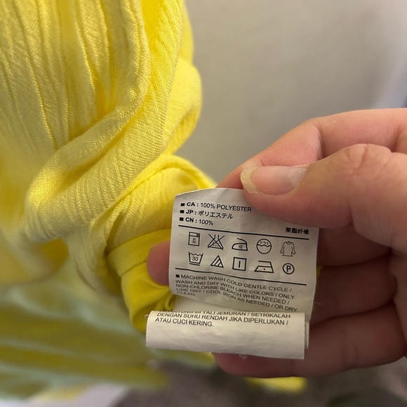 Old Navy Yellow Maxi Sundress Womens XXL V-Neck Sleveless Lined One Side Slit - Picture 7 of 9